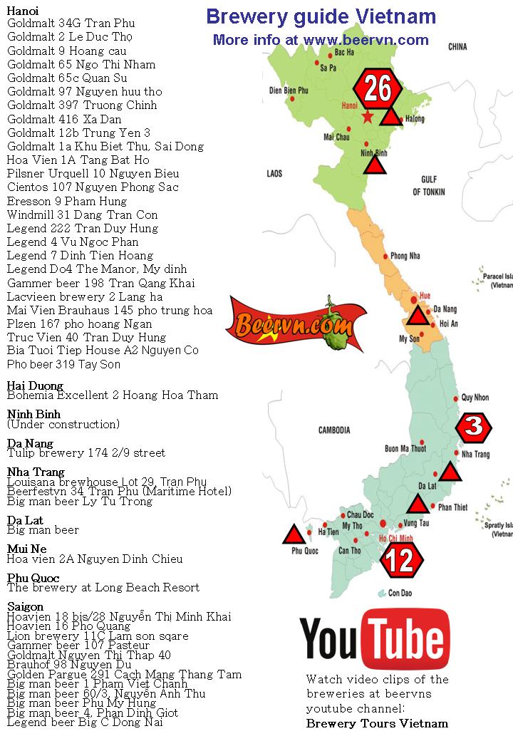 Beer map vietnam